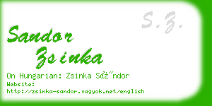 sandor zsinka business card